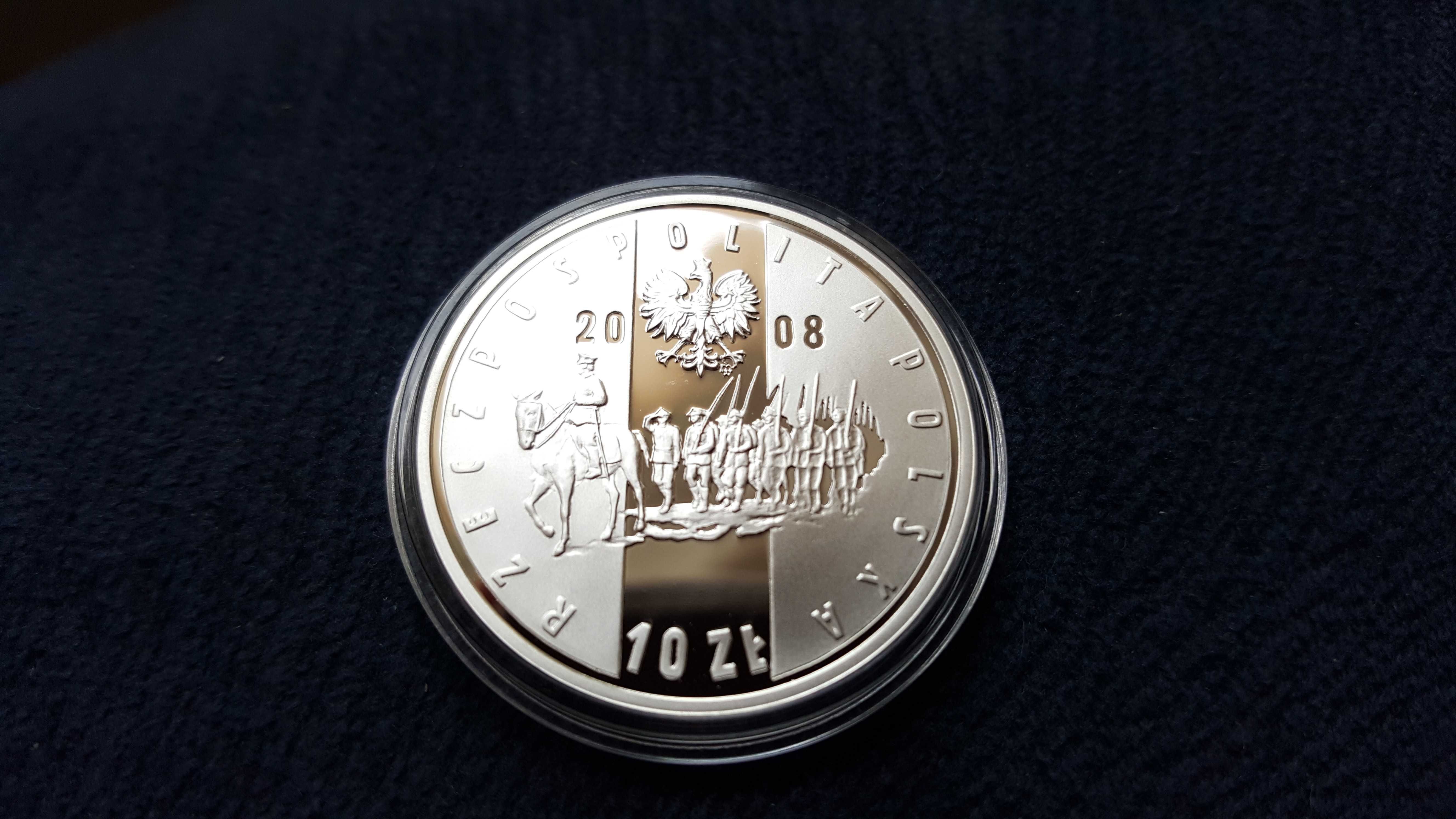 10 zł 2008 r. Powstanie Wielkopolskie Ag 925 mennicza L