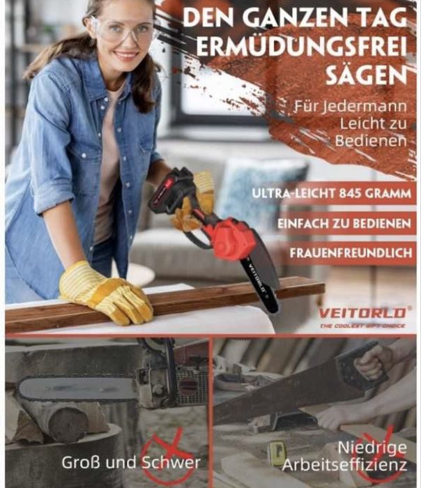 Piła akumulatorowa ze smarowaniem