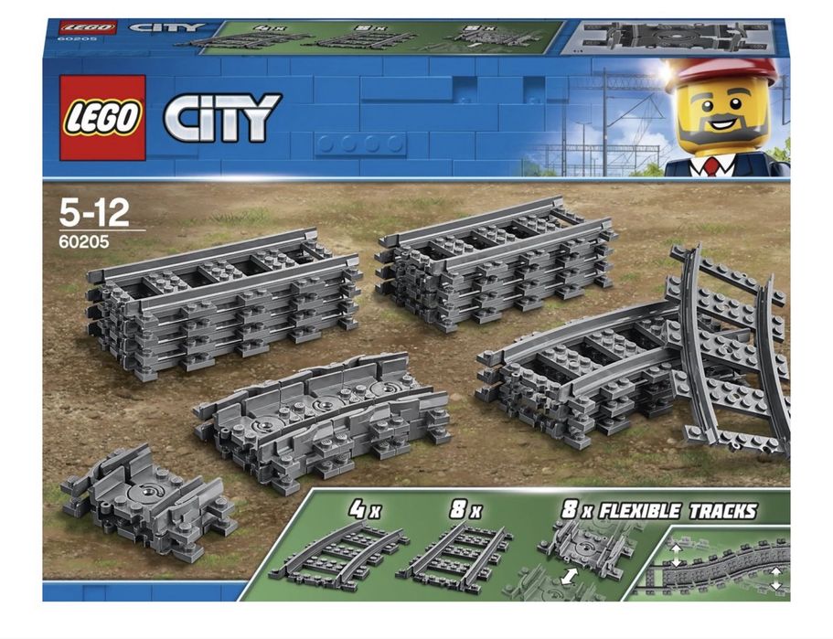 LEGO City 60205 Tory Fajny zestaw do powoekszenia tresy pociągów Lego