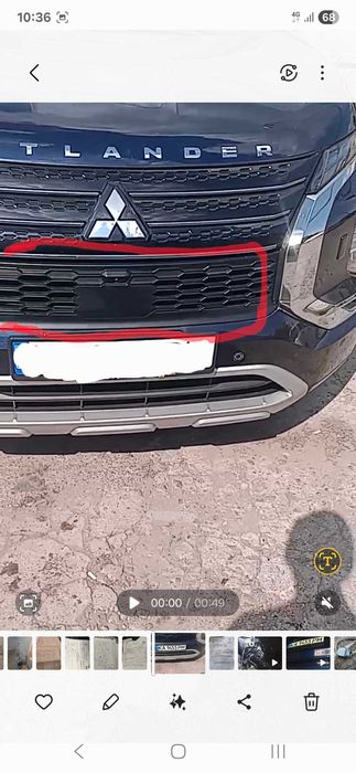 Решетка  переднего бампера MITSUBISHI OUTLANDER  2022-2024