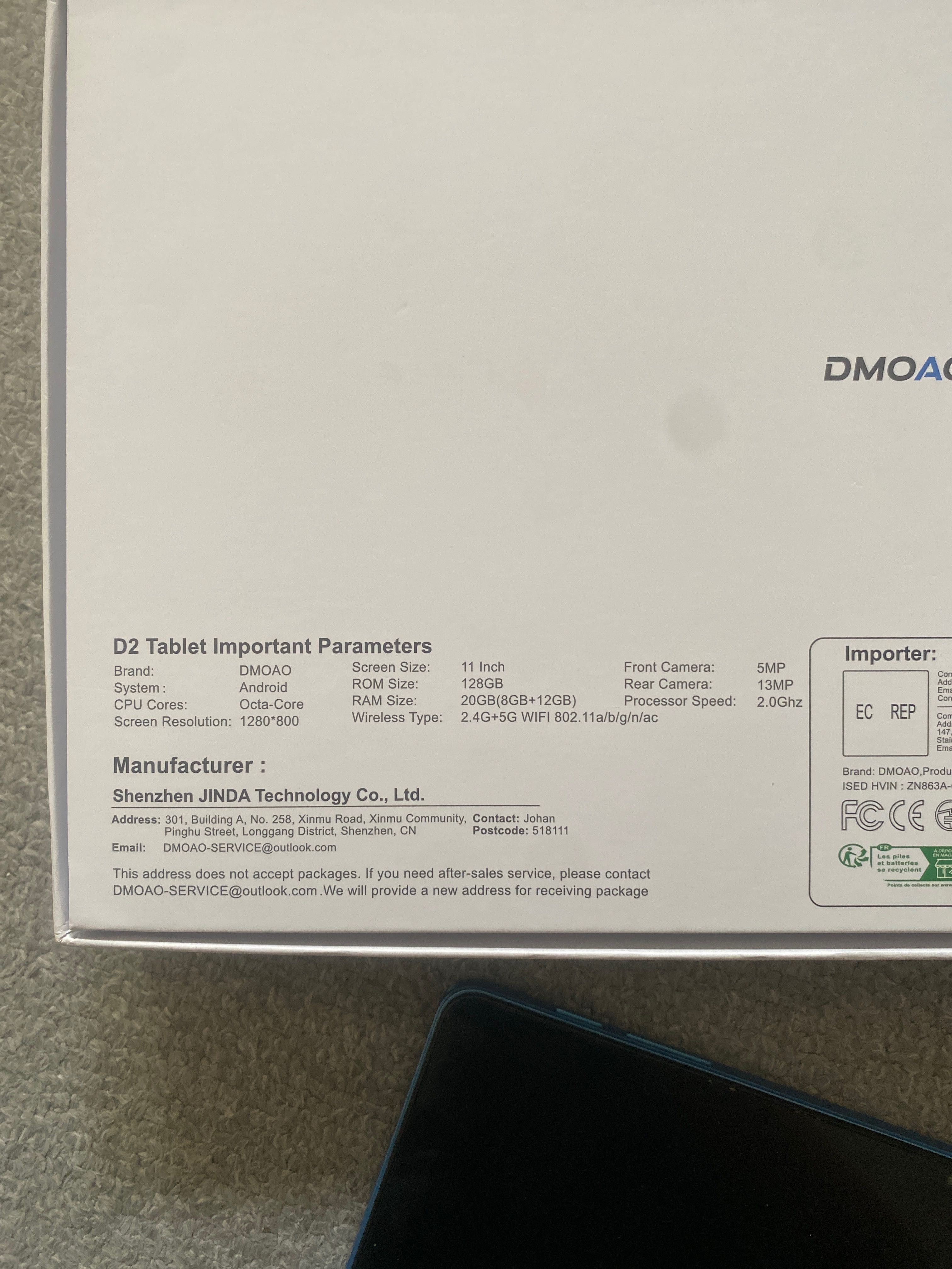 Tablet DMOAO + capa protetora nova