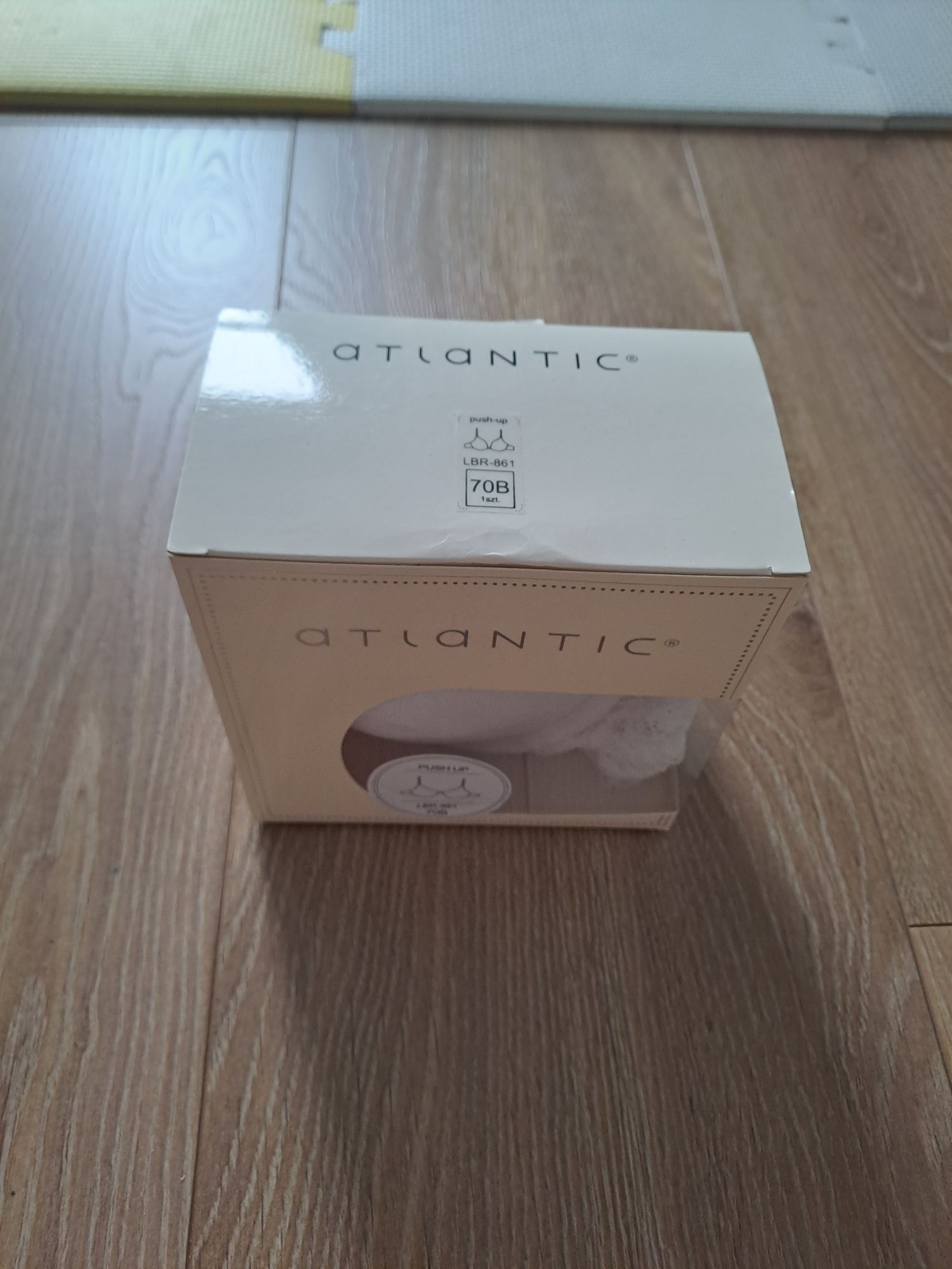 2+1 Biustonosz Atlantic, rozmiar 70B, push-up, brokatowe drobinki