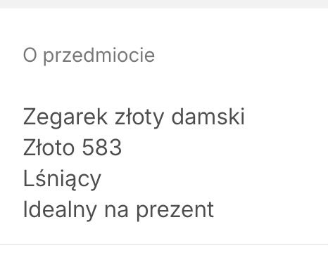 Zegarek damski zloty 583