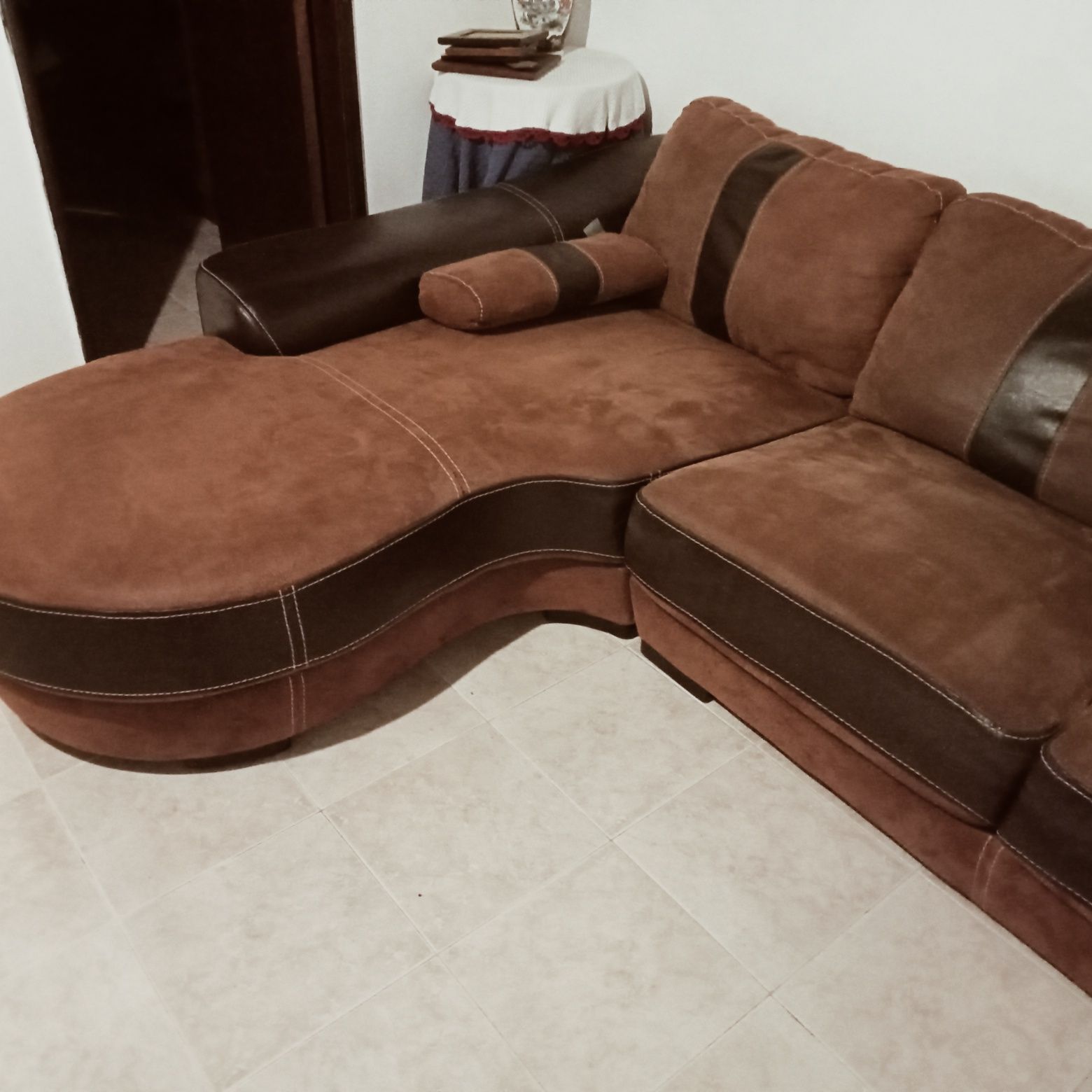 Sofá de canto com sofá rotativo a parte