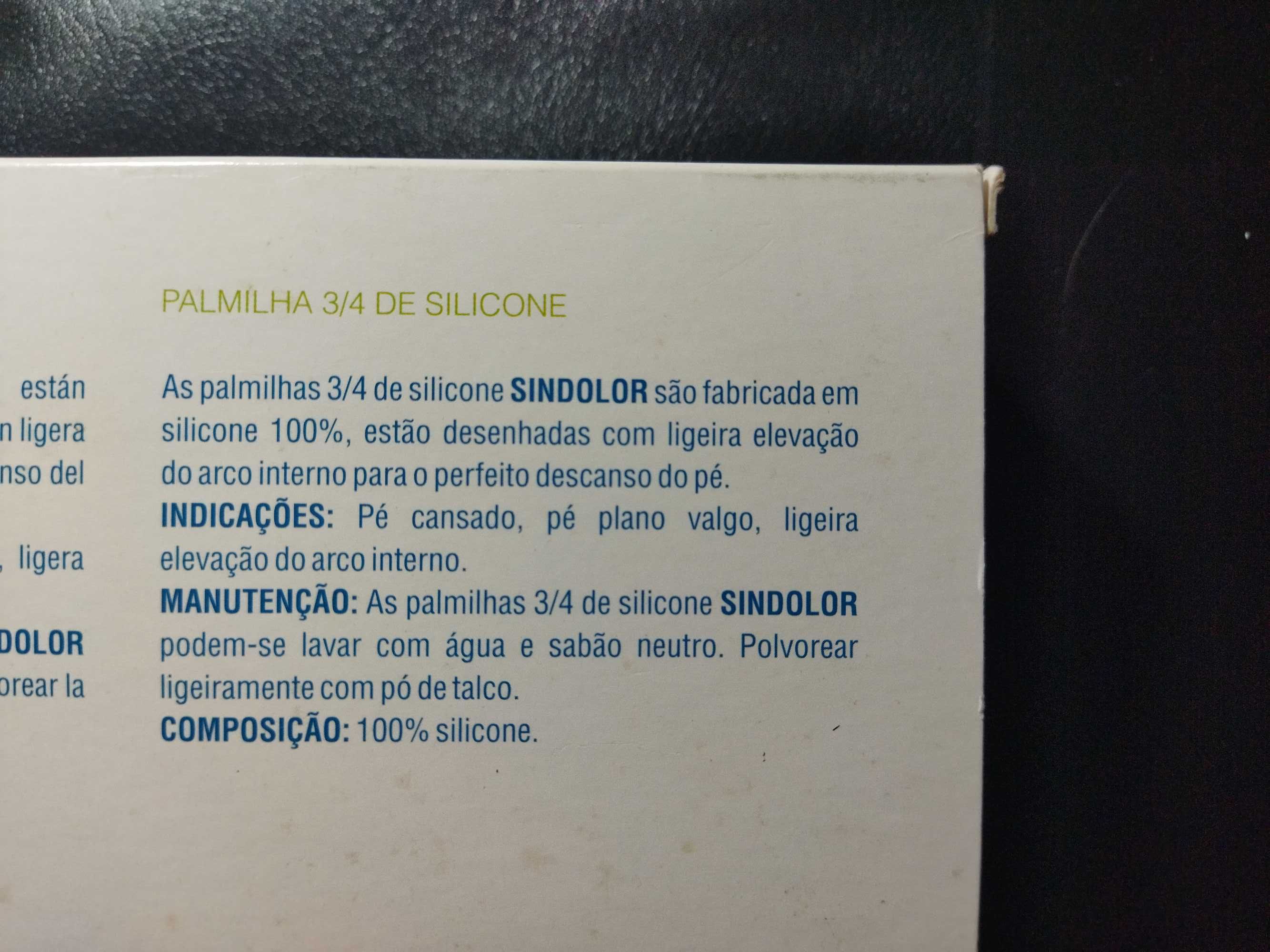 Palmilhas 3/4 ortopédica, silicone NOVA