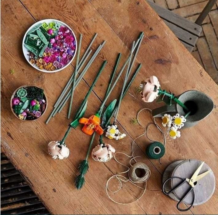 KLOCKI BUKIET KWIATÓW POLNYCH Duży Zestaw 856 ele Kwiaty do Wazonu