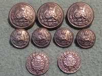 Botões de punho militar antigos de coleção em bom estado