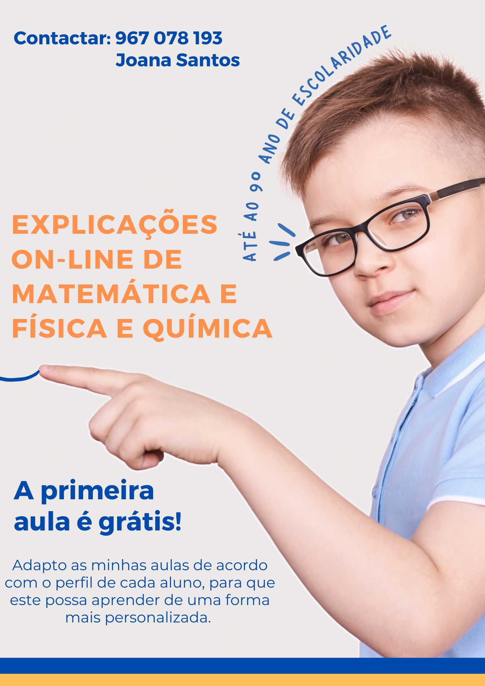 Explicações On-line de Matemática e Física e Química