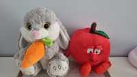 Maskotki jabłko i królik zając z marchewką