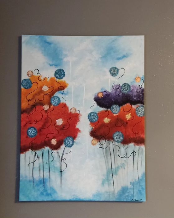 Podniebny ogród, obraz abstrakcyjny