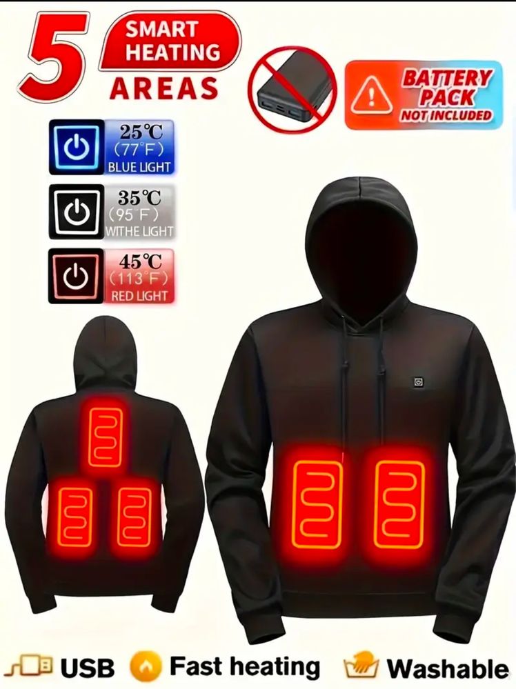 Термокофта толстовка худи худі мужская usb подогрев