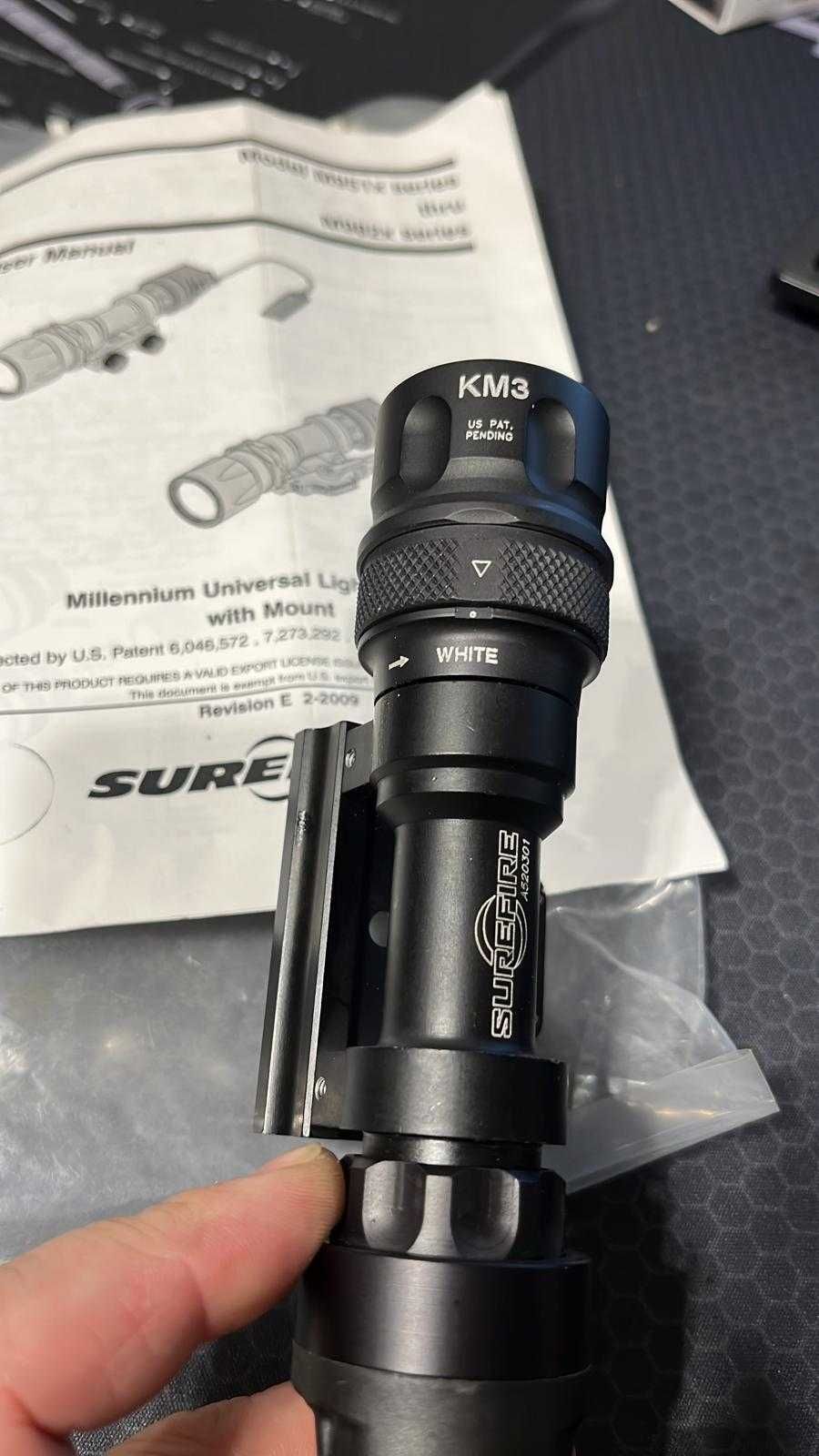 SUREFIRE latarka LED + doświetlacz IR szyna RIS zestaw głowica KM3