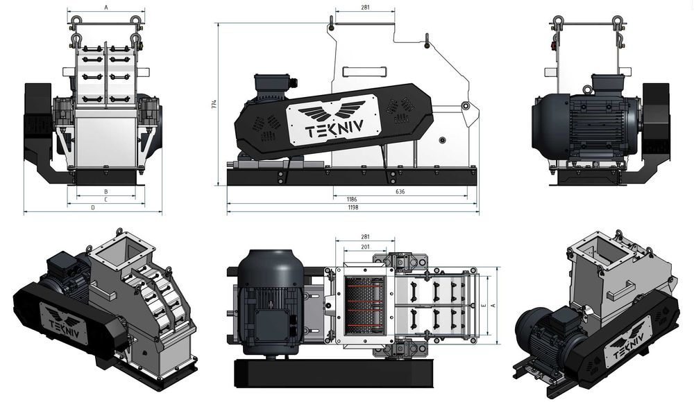 HM15 - Młyn bijakowy 11-15-18,5 kW - TEKNIV - Opadowy - Solidny