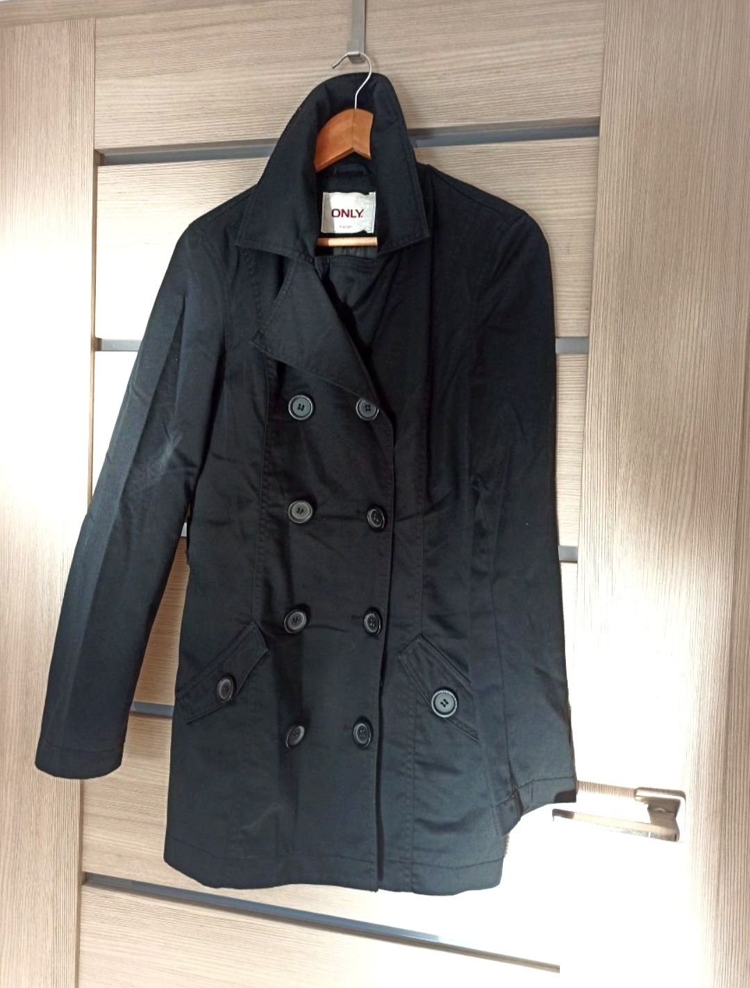 Czarny trencz długi płaszcz parka Vero Moda M