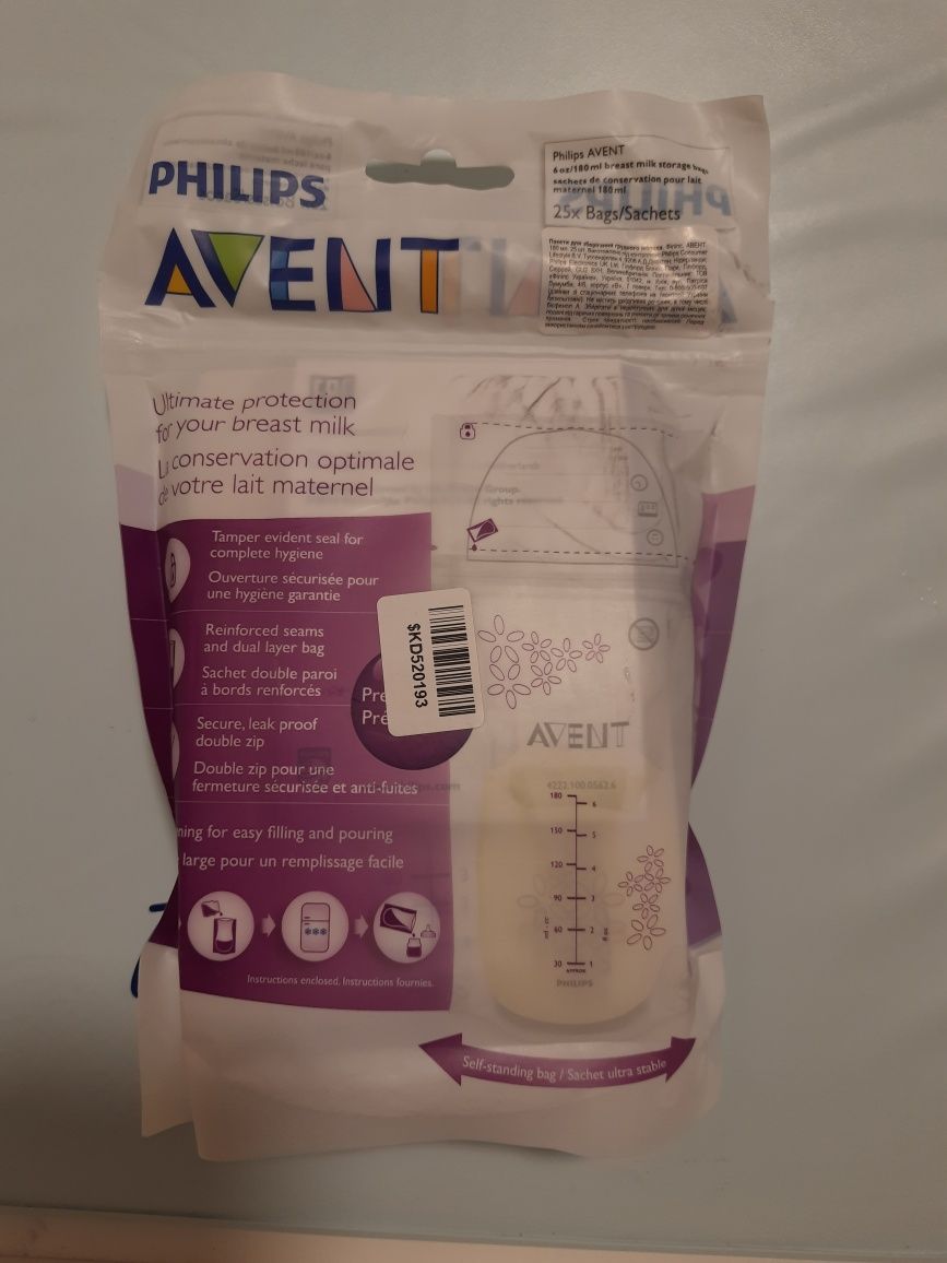 Пакети Philips AVENT для зберігання грудного молока 25 х 180 мл
