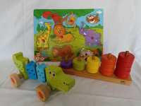 Zabawki drewniane układanki krokodyl