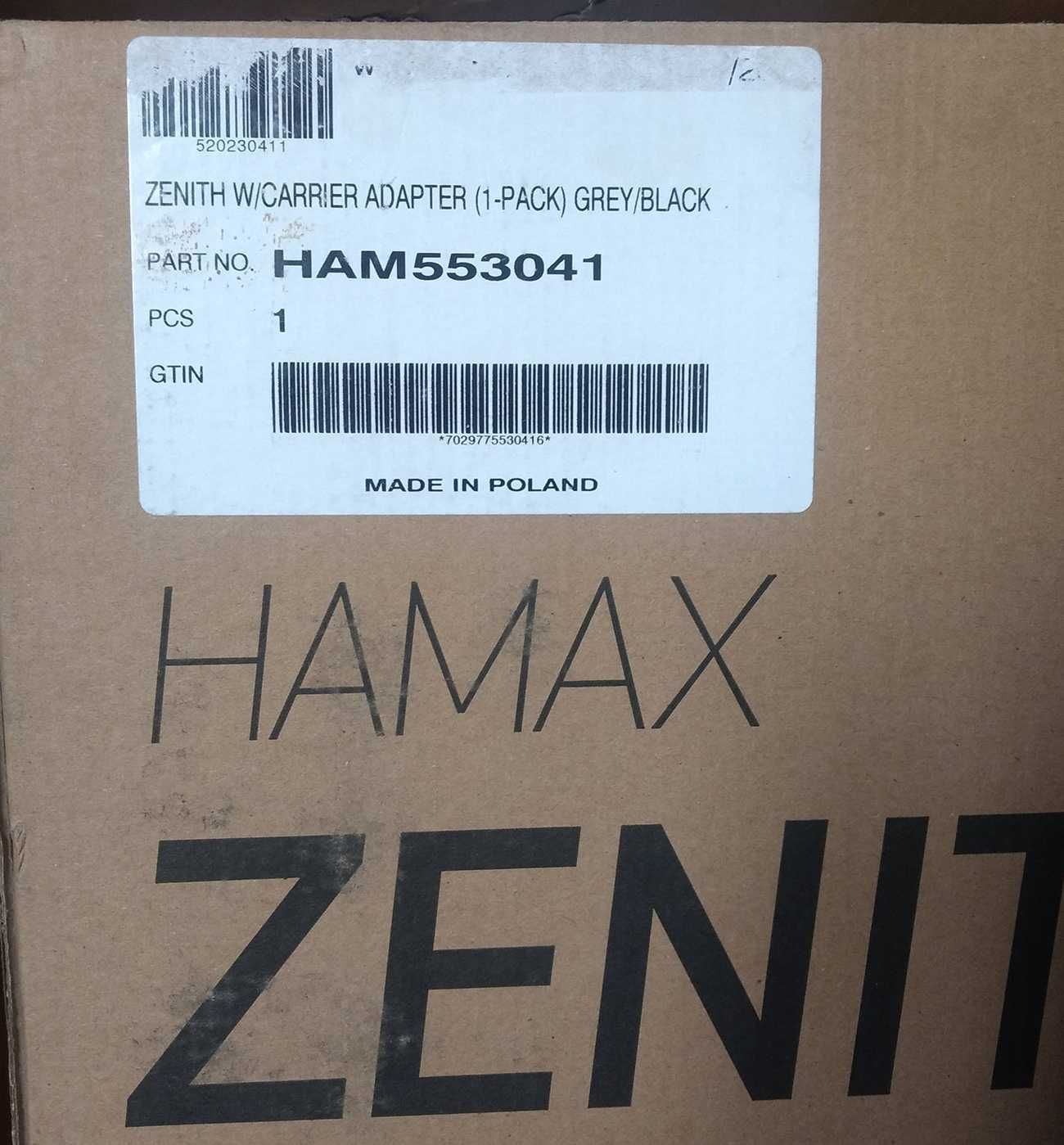 Fotelik Hamax Zenith z adapterem do montażu na bagażnik