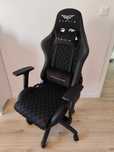 Materiałowy Fotel Gamvis PHANTOM Czarny Diamond White, jak Nowy