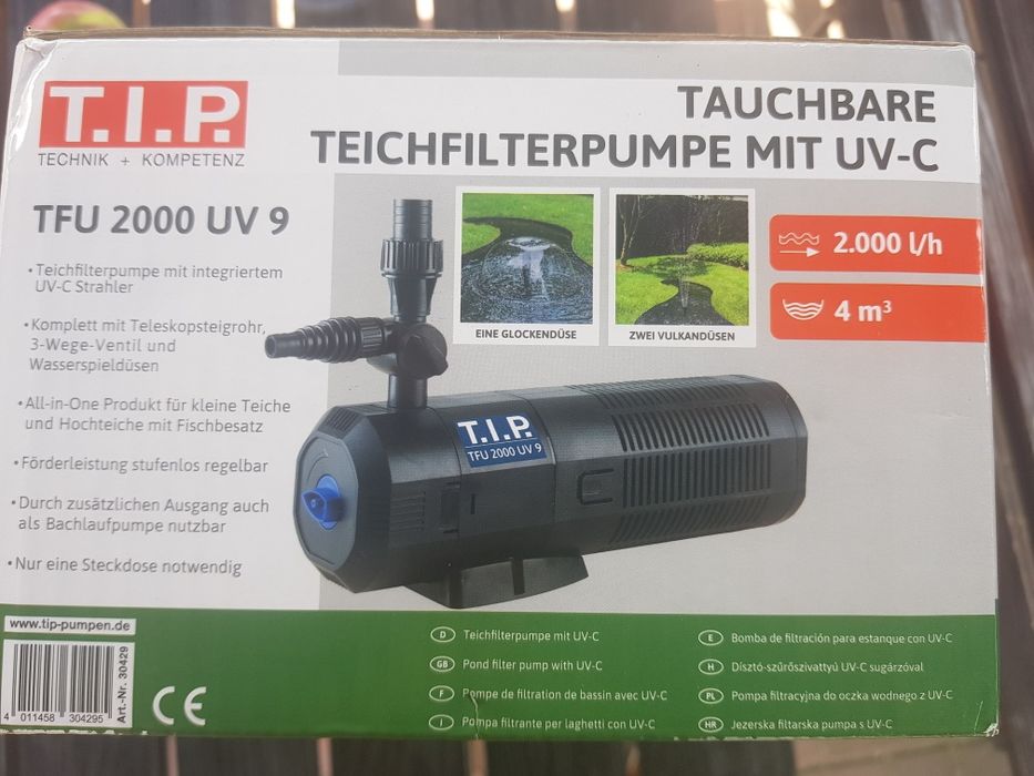 Pompa filtrująca do stawu TIP z UV-C pompa basenowa