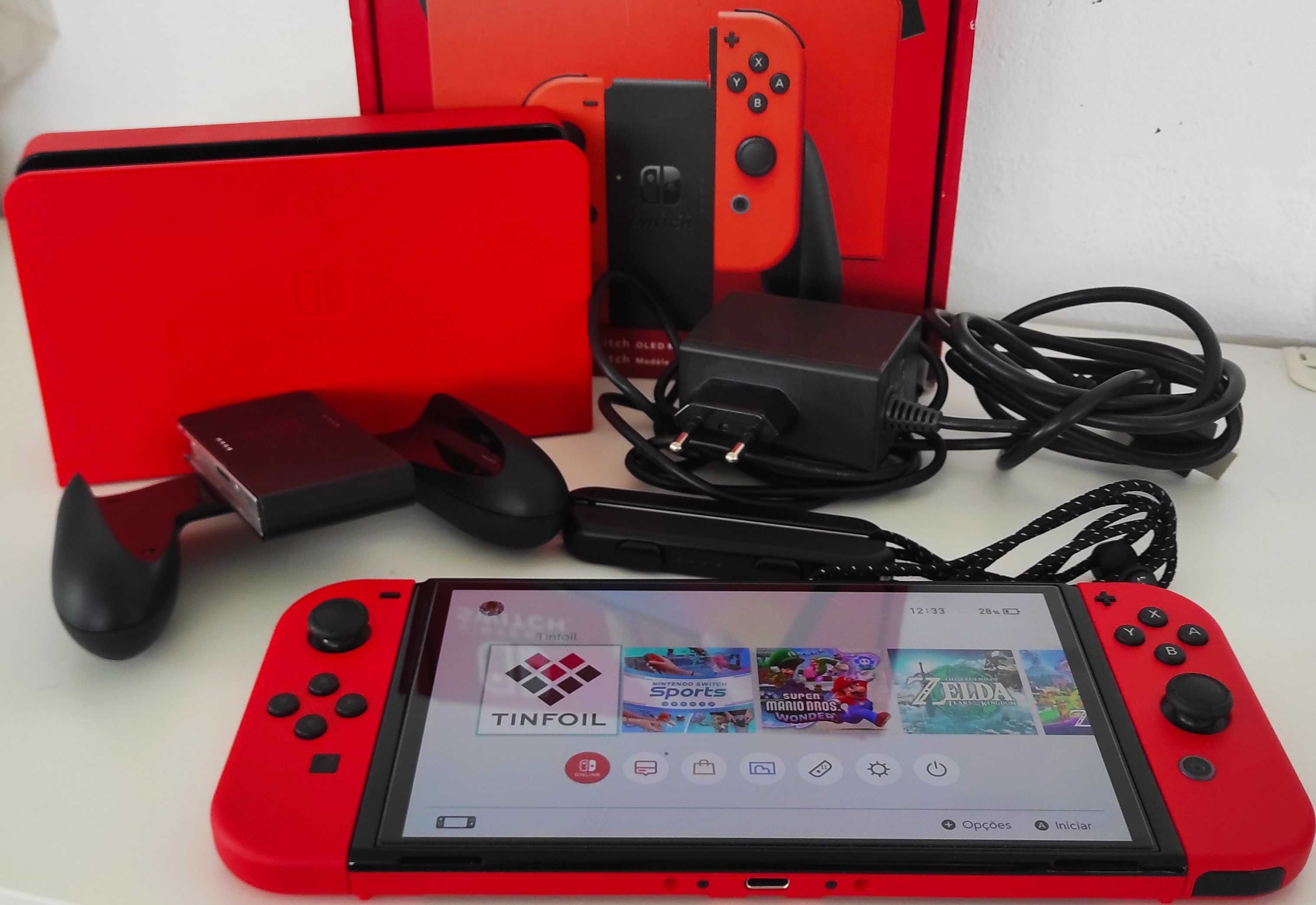 Nintendo Switch Oled - Edição Especial Mario - Desbloqueada CFW -