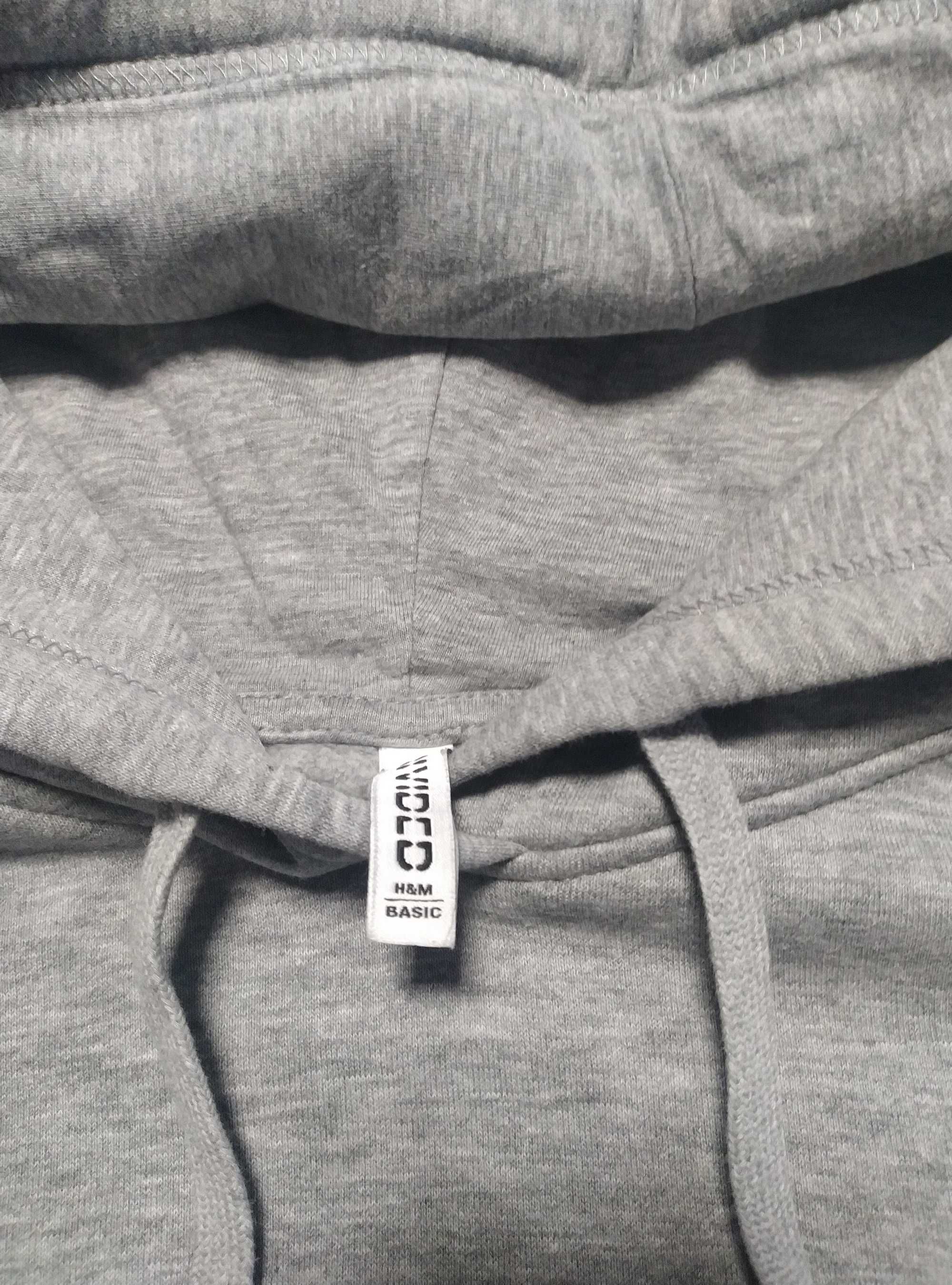 Szara bluza z kapturem H&M Basic r.S