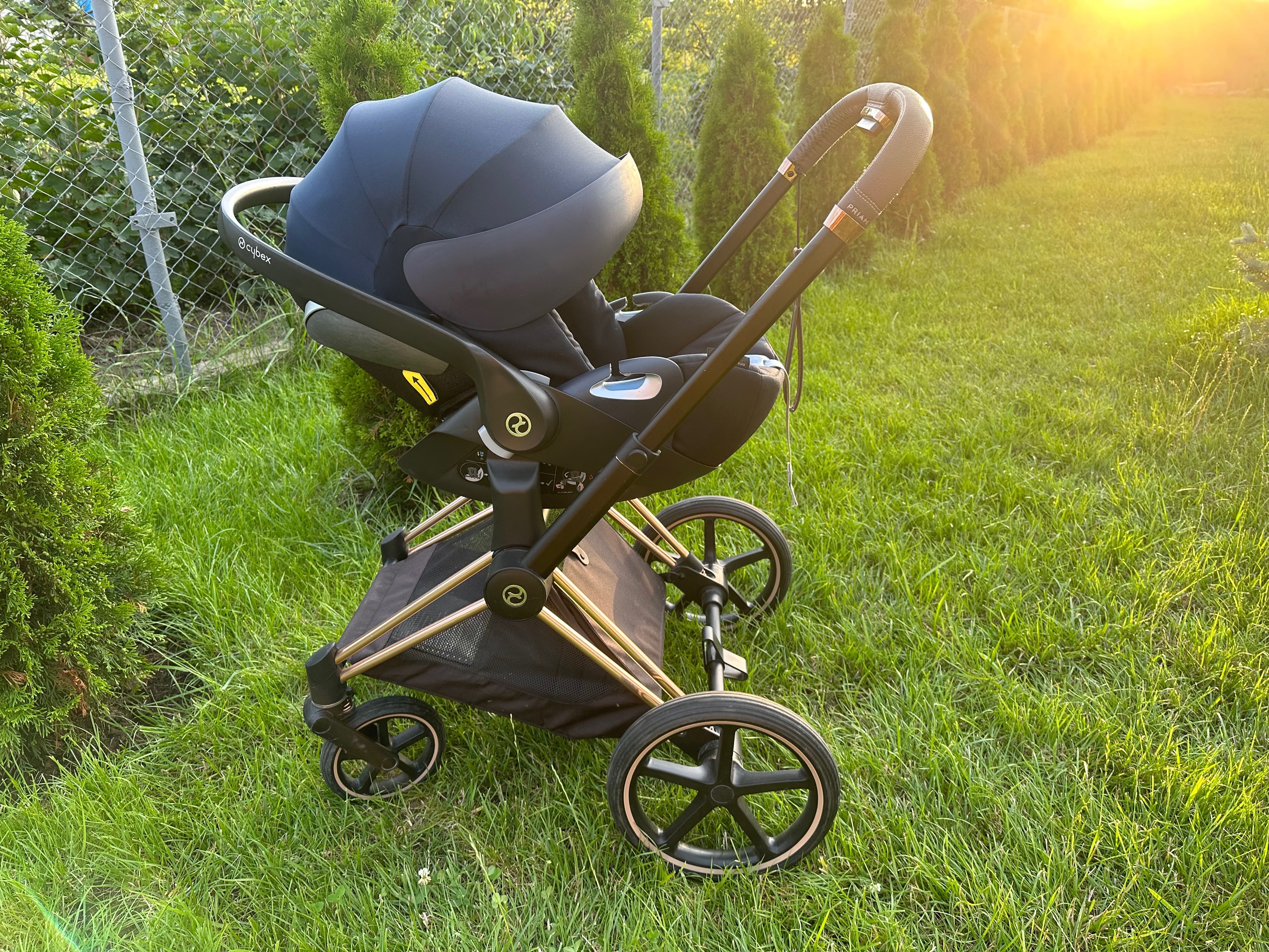 Коляска Cybex Priam 3 в 1 - Mountain Blue (шасси Rose Gold)