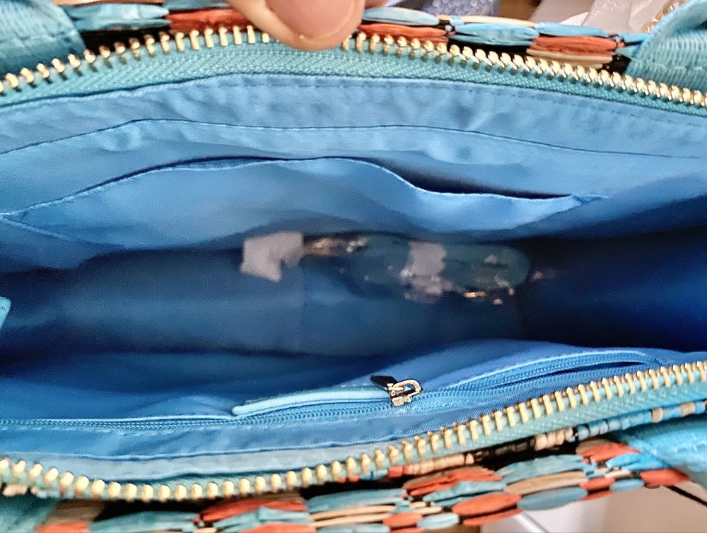 Torba shopper Alex Max niebieska nowa włoska jakość A4