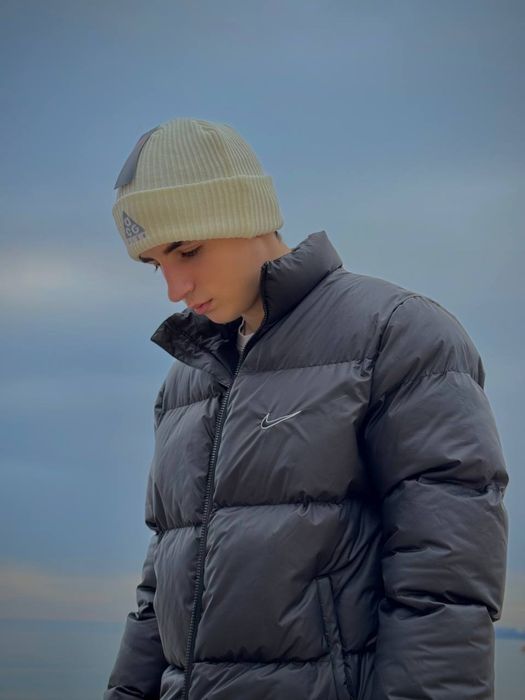 Шапка Nike x ACG мужская черная шапка Найк Асдж чорна зимня теплая