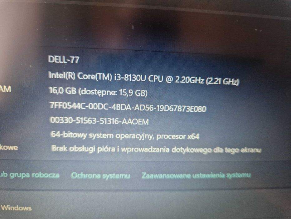Intel i3 16GB Ram Windows 11PRO + druga nowa bateria