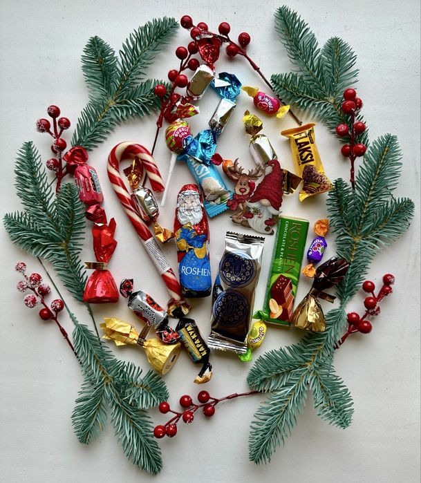 Солодкий подарунковий набір на день св. Миколая, Різдво, Новий рік