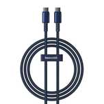Kabel Usb-C Do Usb-C Baseus Tungsten Gold, 100W, 1M (Niebieski)