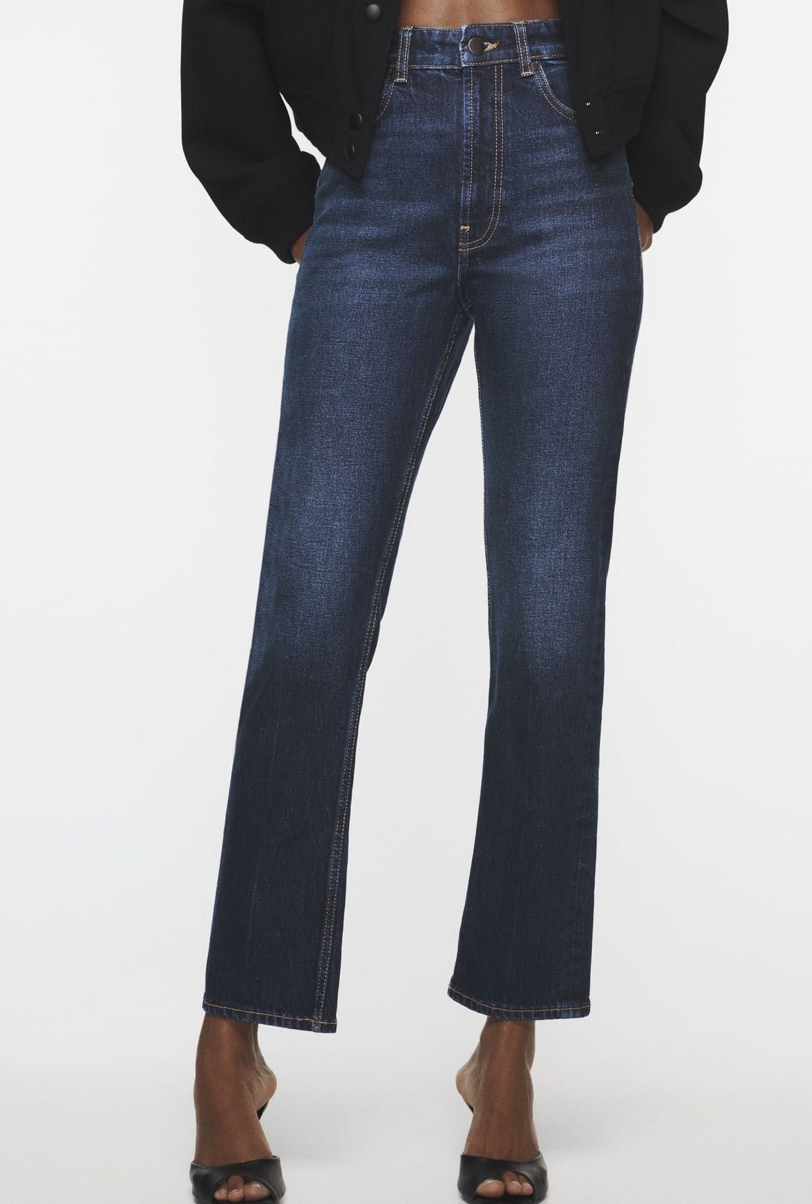 Джинси zara slim fit high-waist contour jeans