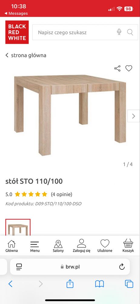 Połówka stołu brw sto 110/100