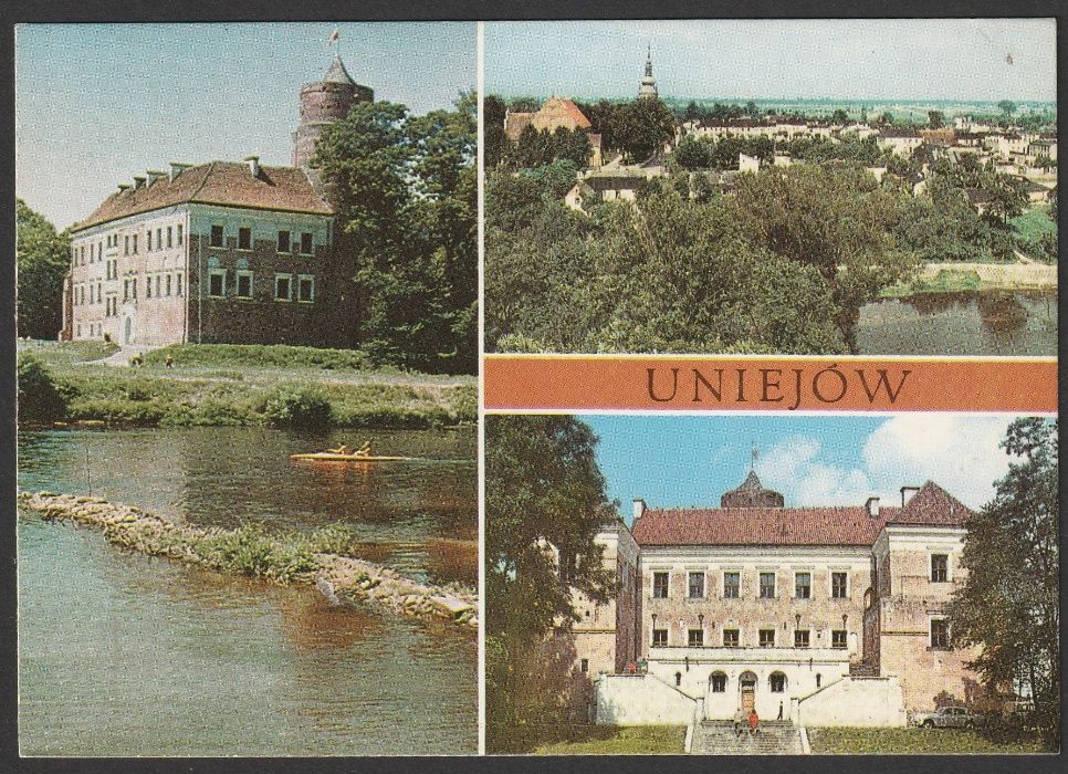 pocztówka - Uniejów 1979 - zamek - baszta - panorama