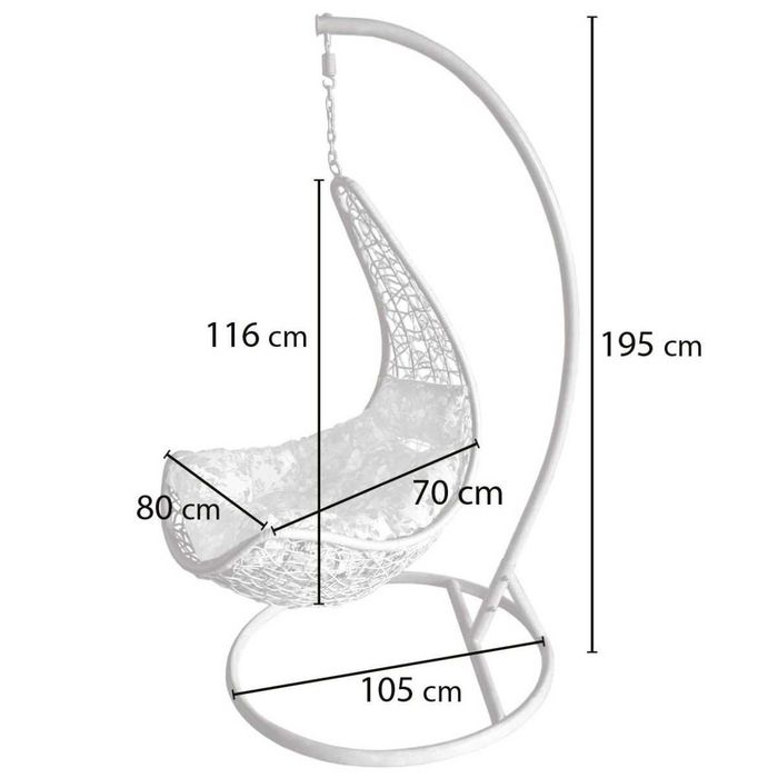 Fotel wiszący jednoosobowy CORSO z poduszką szarą lub beżową
