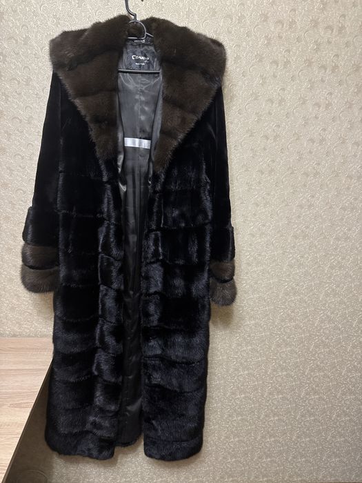 Норковая длинная шуба