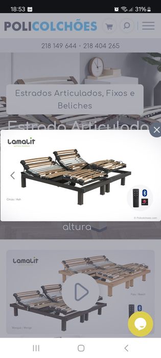 Estrado Articulado Elétrico LAMALIT Gold c/ colchão 2 unidades 80x200