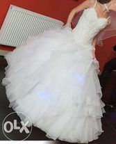 Suknia ślubna, biała, Emmi Mariage Jessica 36/38, 165cm + obcas