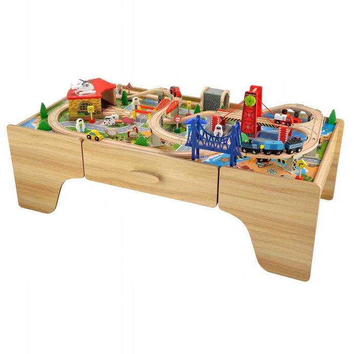 Zestaw torów kolejowych z drewna „Squirrel Play” 100 elementów OUTLET