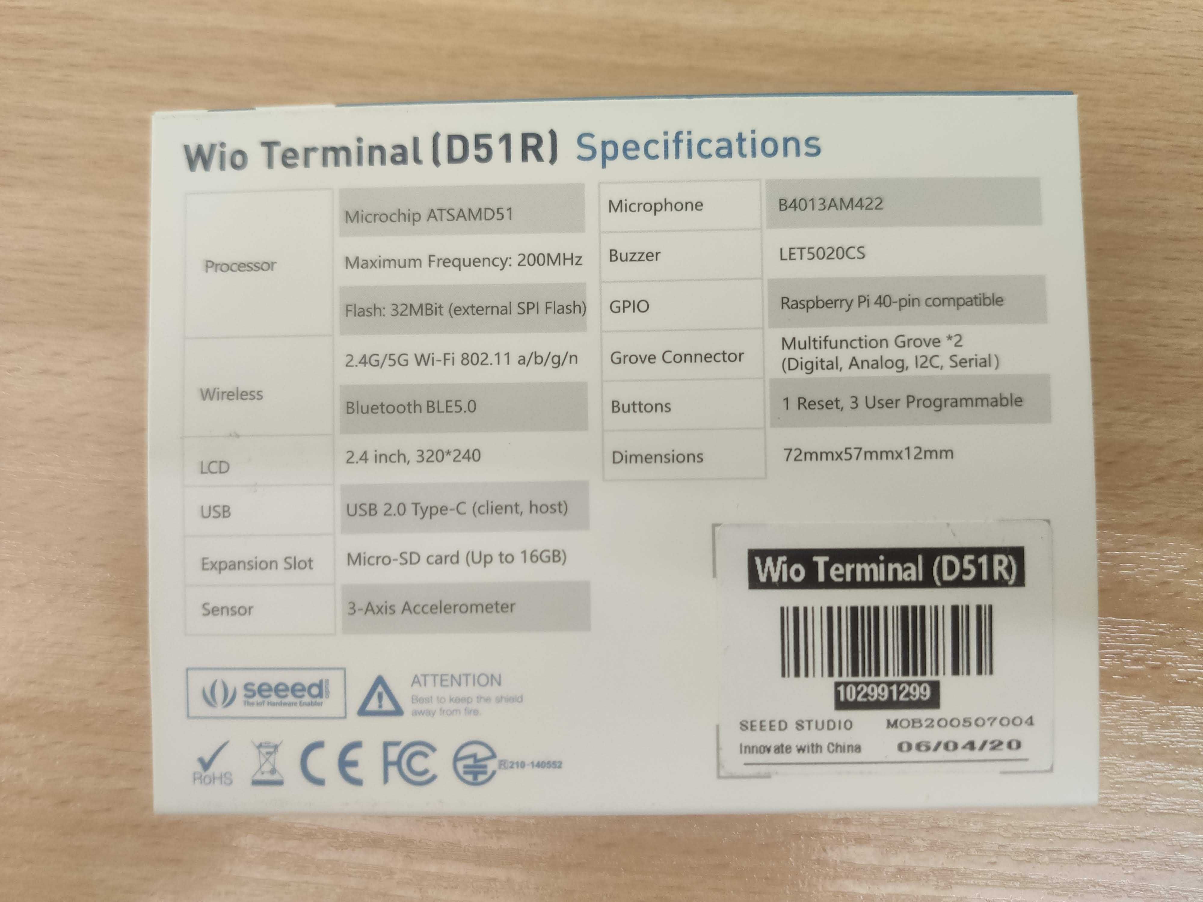 Platforma Wio Terminal D51R płytka ewaluacyjna ATSAMD51 ARM + bateria
