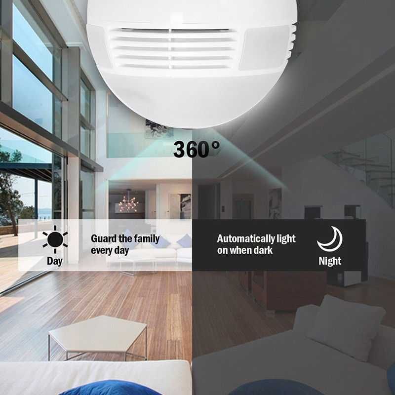 Câmara Lâmpada ESPIA - WiFi 1080P - Visão Noturna - Deteção Movimento