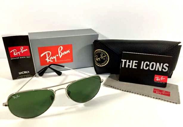 Ray ban óculos de sol 3025 e 3026 prata verde clássico rayban