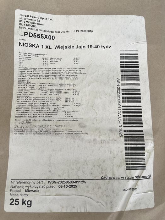 Pasza dla drobiu 25kg