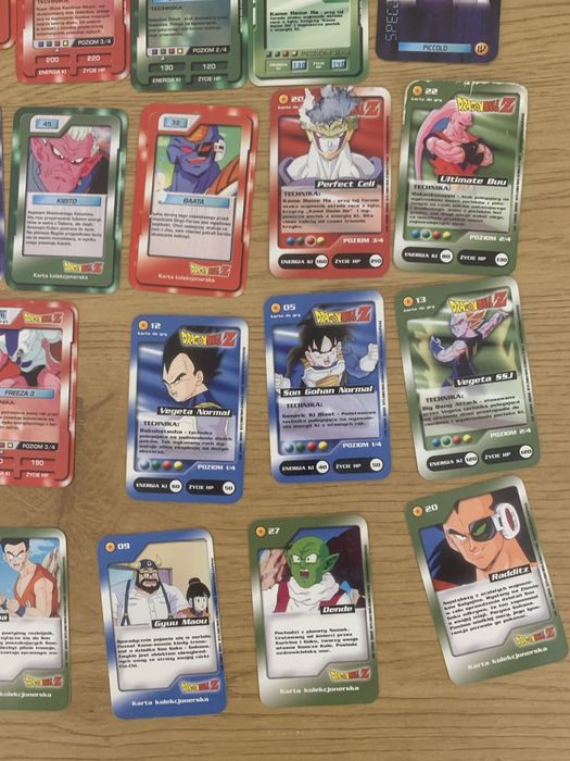 38 sztuk Karty dragon ball z chio chips rtl7 kolekcjonerskie