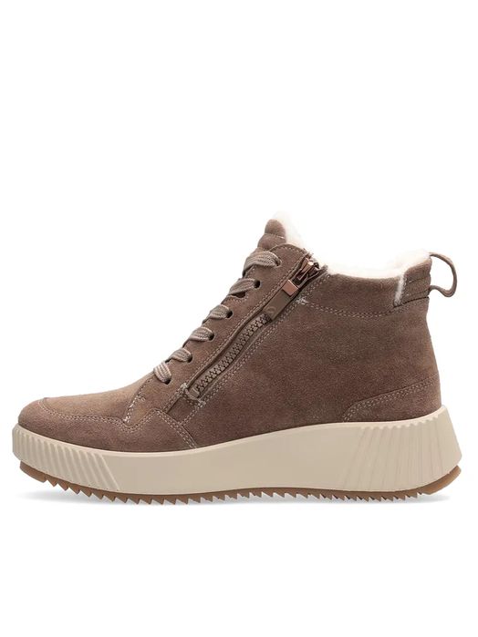 Світло-коричневі черевики в стилі ugg ara замшеві з хутром 41