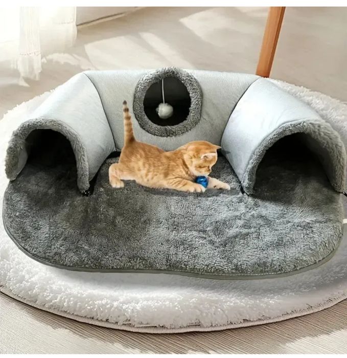 Ігровий тунельний килимок 2 в 1 Cat Bed . Лежанка для котів