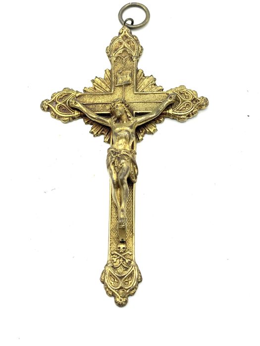 Cruxifixo antigo seculo 19 bronze