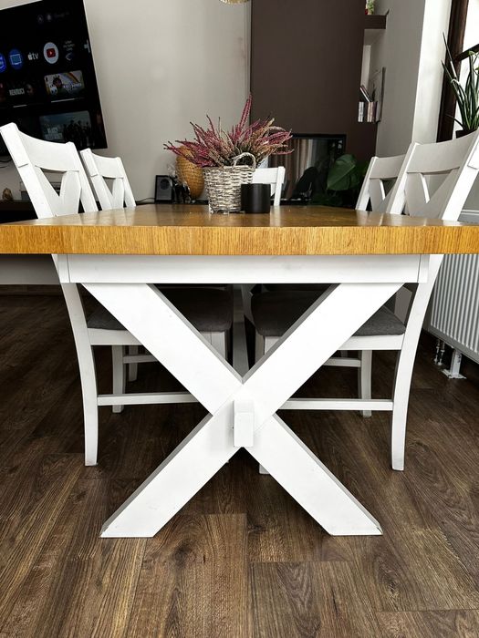 Stół w stylu skandynawskim + 10 krzeseł