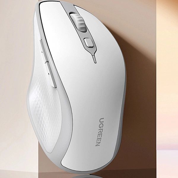 Bezprzewodowa mysz Ugreen MU101 ergonomiczna Bluetooth / 2.4 GHz - bia