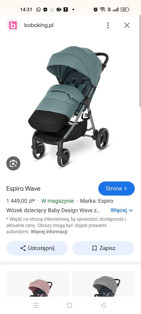 Wózek spacerowy Espiro Wave